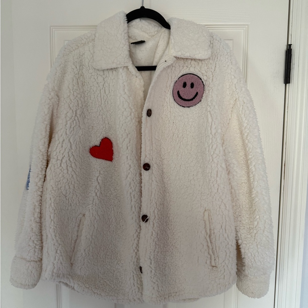 PacSun Cream Sherpa Jacket